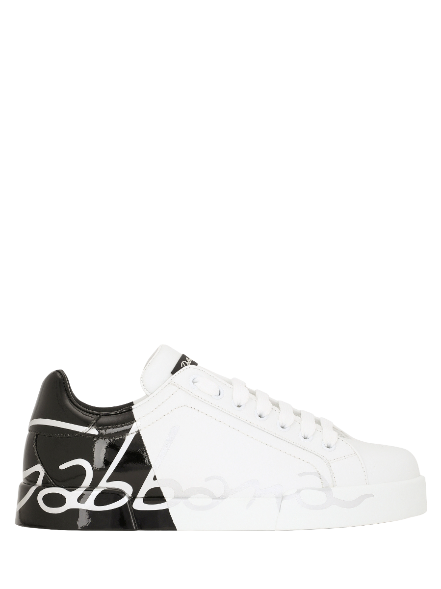 Dolce Gabbana Men s Portofino Two tone Leather Sneakers In White