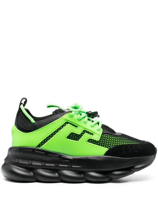 Versace Chain Reaction Sneakers Black/Neon