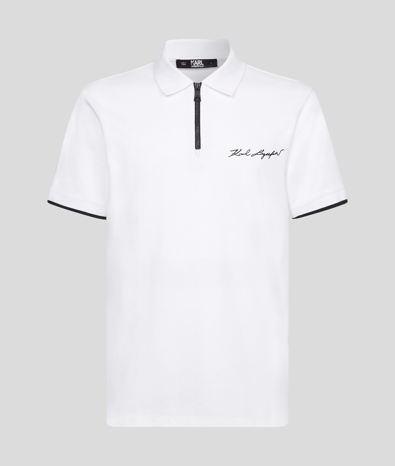 Karl Lagerfeld Signature Zip Polo T-Shirt