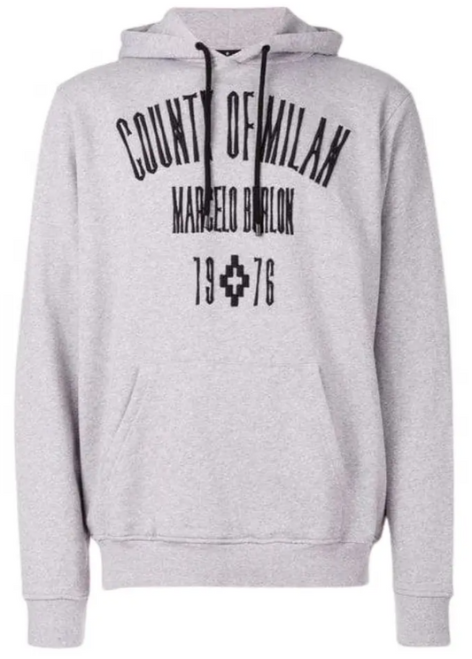 Marcelo Burlon County Of Milan Jak Hood Melange Grey Hoodie