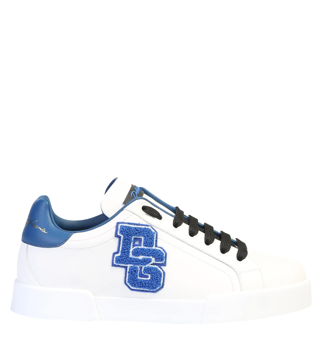 Dolce & Gabbana Portofino Patch Sneakers White/ Blue