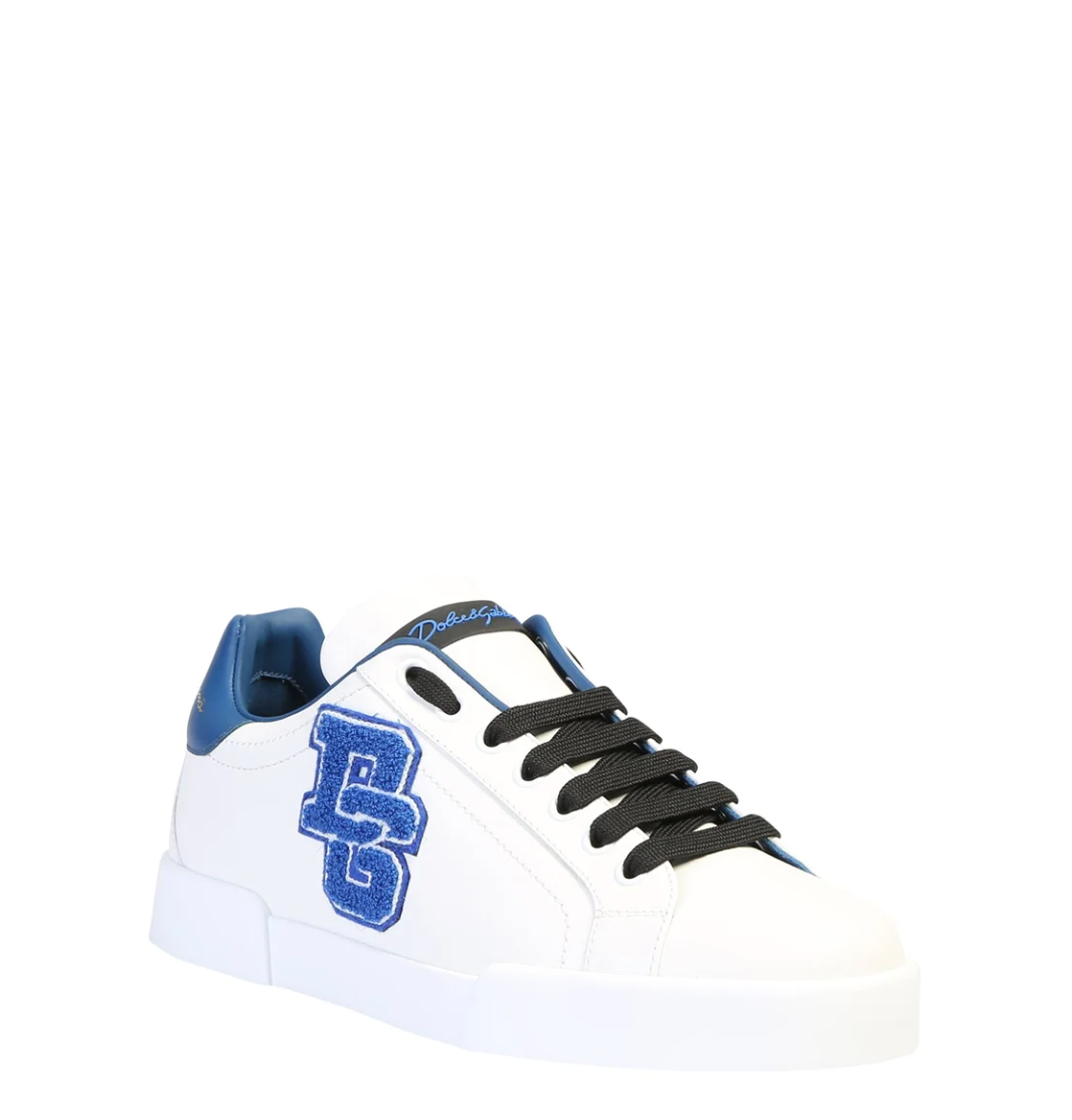 Dolce & Gabbana Portofino Patch Sneakers White/ Blue