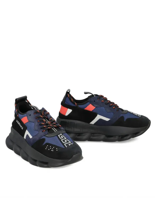 Versace Chain Reaction V2 Black & Blue Sneakers