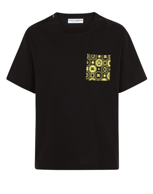 Dolce & Gabbana Men's Cotton T-Shirt With DG Logo Print