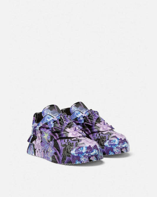 Versace Odissea Orchid Barocco Print Sneakers Purple