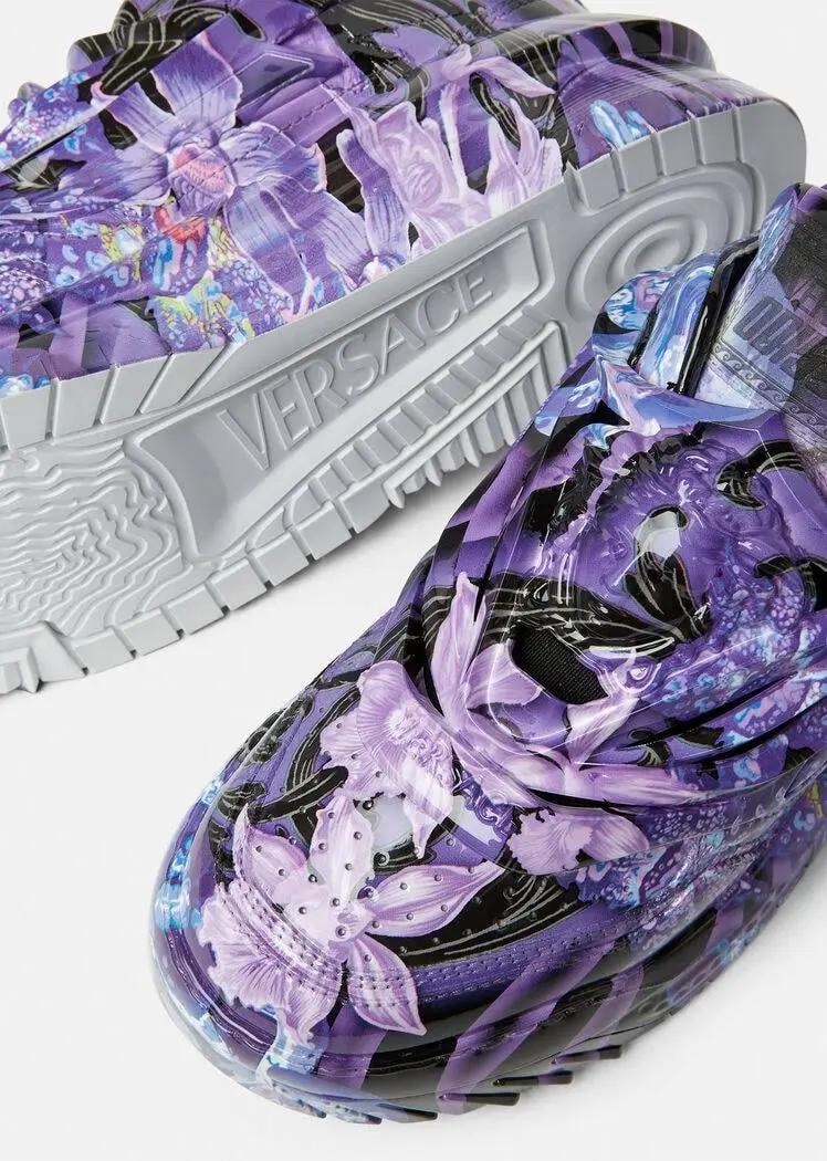 Versace Odissea Orchid Barocco Print Sneakers Purple