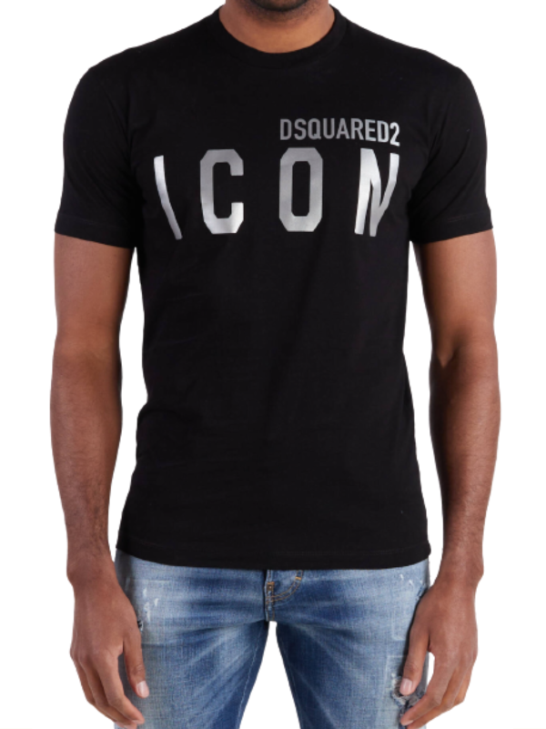 Dsquared2 Icon Print T-Shirt Black/ Silver