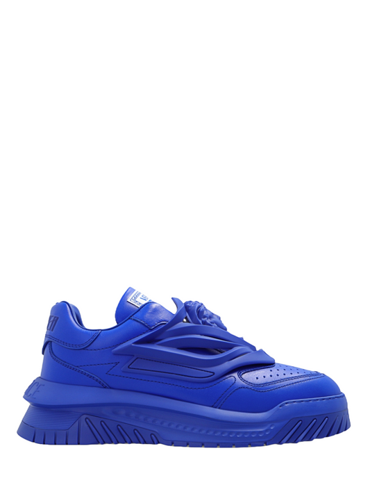 Versace Odissea Leather Low Top Royal Blue Sneakers