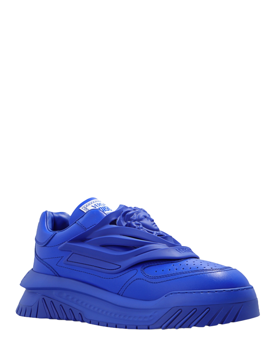 Versace Odissea Leather Low Top Royal Blue Sneakers