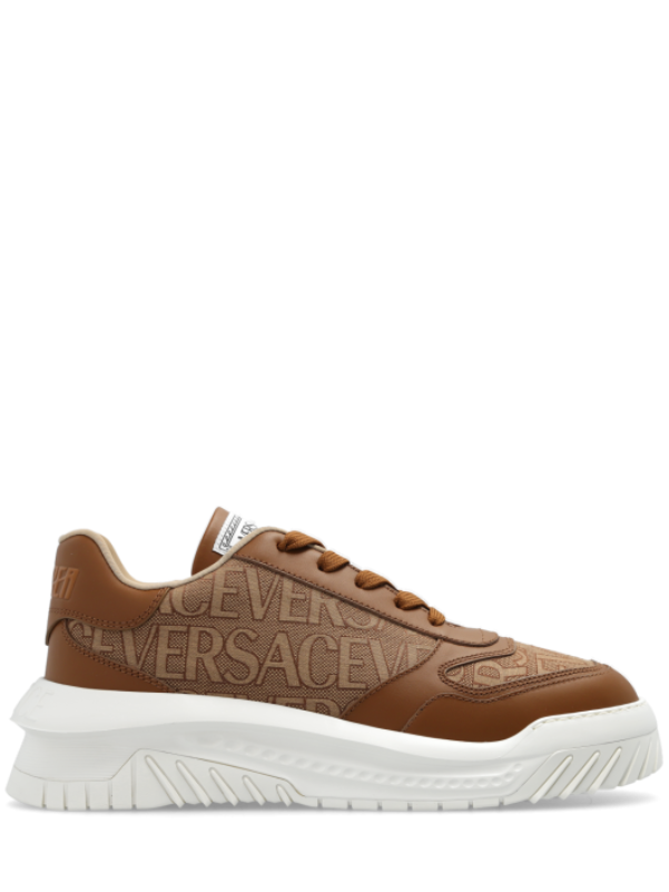 Versace White,Beige ‘ODISSEA’ Sneakers