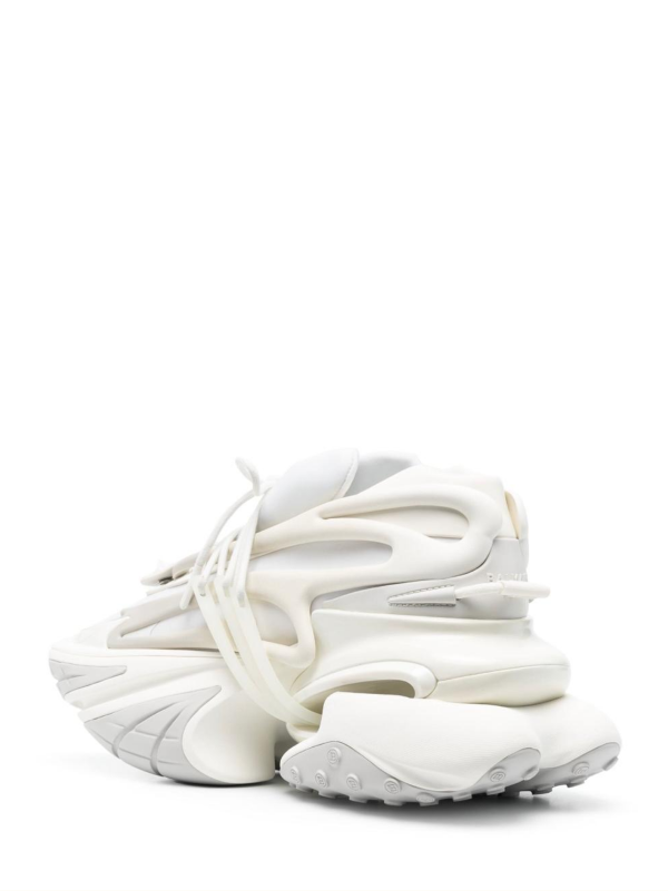 Balmain Unicorn Neoprene & Leather Sneakers White