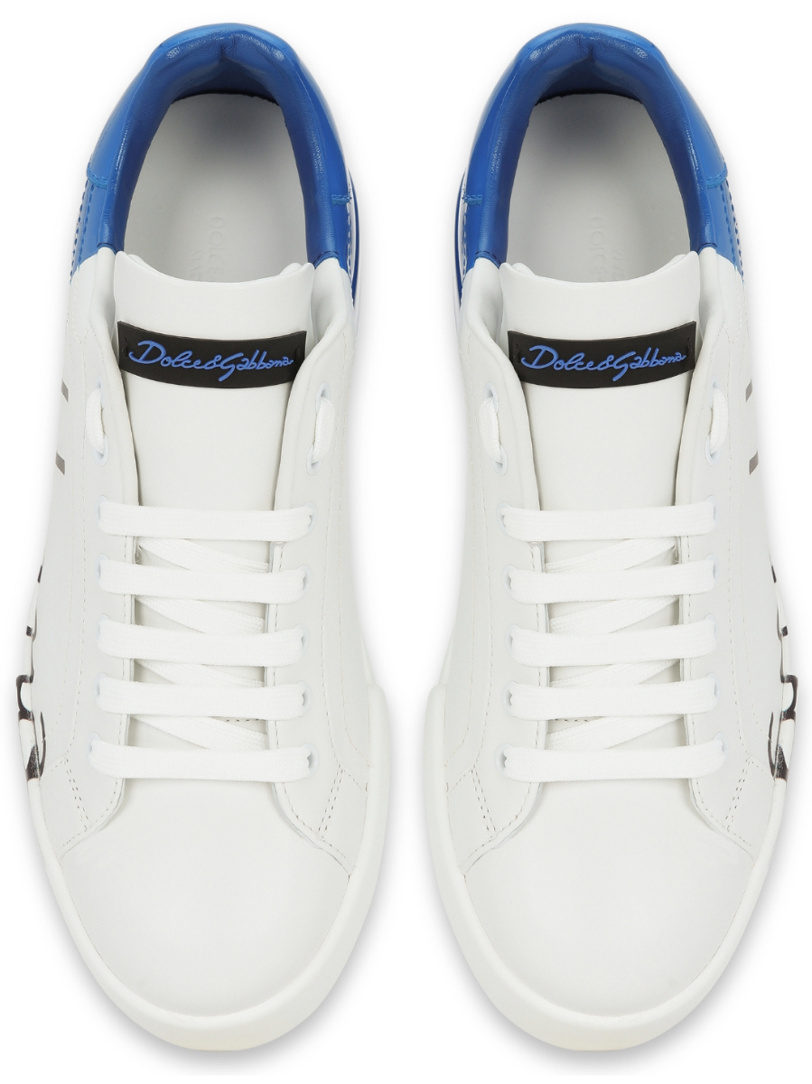 Trainers Dolce & Gabbana - Portofino white and sky blue leather sneakers -  CS1600AI053HZ821