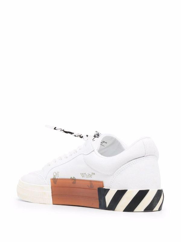 Off White Vulcanized Low-Top Sneakers White