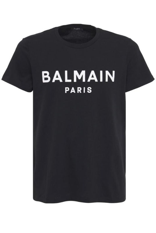 Tricou Balmain Logo Print Negru & Alb