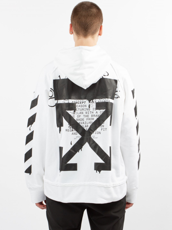 Off White Dripping Arrows Hoodie White/Black – HRR LUXURY